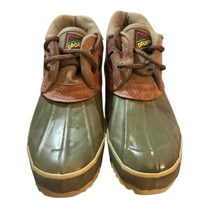 Sporto Green and Brown Rain & Snow Boots with Waterproof Design